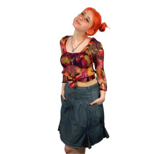 LUCKY Brand Sheer Gauzy Top  Size M